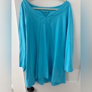 Women's Blue V-Neck Top, Fresh Produce 3x